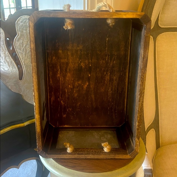 NWT Rustic Industrial Wooden and Metal Storage Box 6” x 14” - Picture 3 of 4